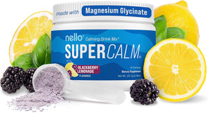 Nello Supercalm Powdered Drink Mix, Cortisol Reducer and Sleep Aid Supplement, L Theanine, Ksm-66 Ashwagandha, Magnesium Glycinate, Vitamin D 3, No Sugar, Non GMO, On The Go, 20 Ct, Honeydew Melon
