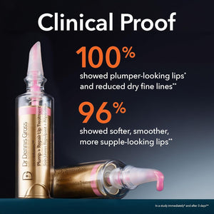 Dr Dennis Gross DermInfusions Plump + Repair Tinted Lip Treatment, Clear - Visibly Plumps & Defines Lips with Hyaluronic Acid & Peptides - Repairs Moisture Barrier - 4 mL