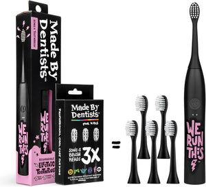 Made by Dentists Sonic X Electric Toothbrush – Rechargeable Kids Sonic Toothbrush, 8X Plaque Removal, 2 Speed Modes, 2-Minute Timer 6 Brush Heads Included, Tweens Ages 7+, Good Vibes Only Edition