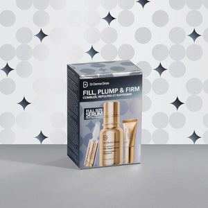 Dr. Dennis Gross Fill, Plump & Firm Kit – DermInfusions™ Hyaluronic Acid Serum, Eye Cream & Lip Treatment | Boost Hydration, Smooth Fine Lines & Enhance Volume | $125 Value Limited Edition Gift Set