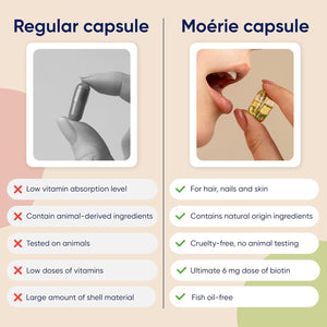 Moerie Hair Growth Supplement for Women & Men - Hair Skin and Nails Vitamins With Biotin, Q10 & Minerals - For Thicker, Fuller Hair & Hair Loss Treatment - Advanced Beadlet Delivery System - 360 Pills