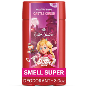 Old Spice Aluminum Free Deodorant for Men, Old Spice x The Super Mario Galaxy Movie, 24/7 Lasting Freshness, Lasting Odor Protection, Smell Super with Cosmic Quest, Star Showers Scent, 3.0 oz