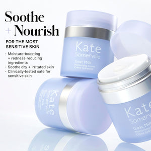 Kate Somerville Goat Milk Moisturizing Cream - Deeply Hydrating Daily Face Moisturizer for Dry, Tight, and Sensitive Skin, 1.7 Fl Oz