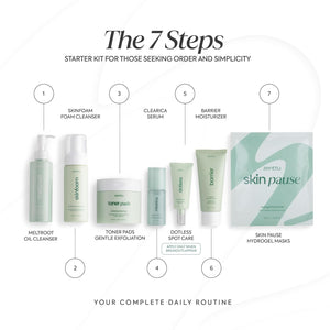 korean Skin Care Kit Zen Balance, 6 Step Routine for Sensitive and Oily Skin with 4 Hydrogel Masks, Complete kit skincare AM/PM Routine with Targeted Spot Treatment