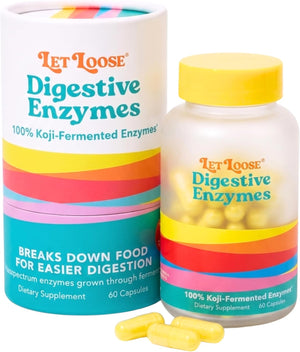 Koji Digestive Enzymes - Supplement for Bloating Relief for Women & Men, Nutrient Absorption & Gut Health Support, Breaks Down Protein, Carbs & Fats, 60 Capsules (30-Day Supply)