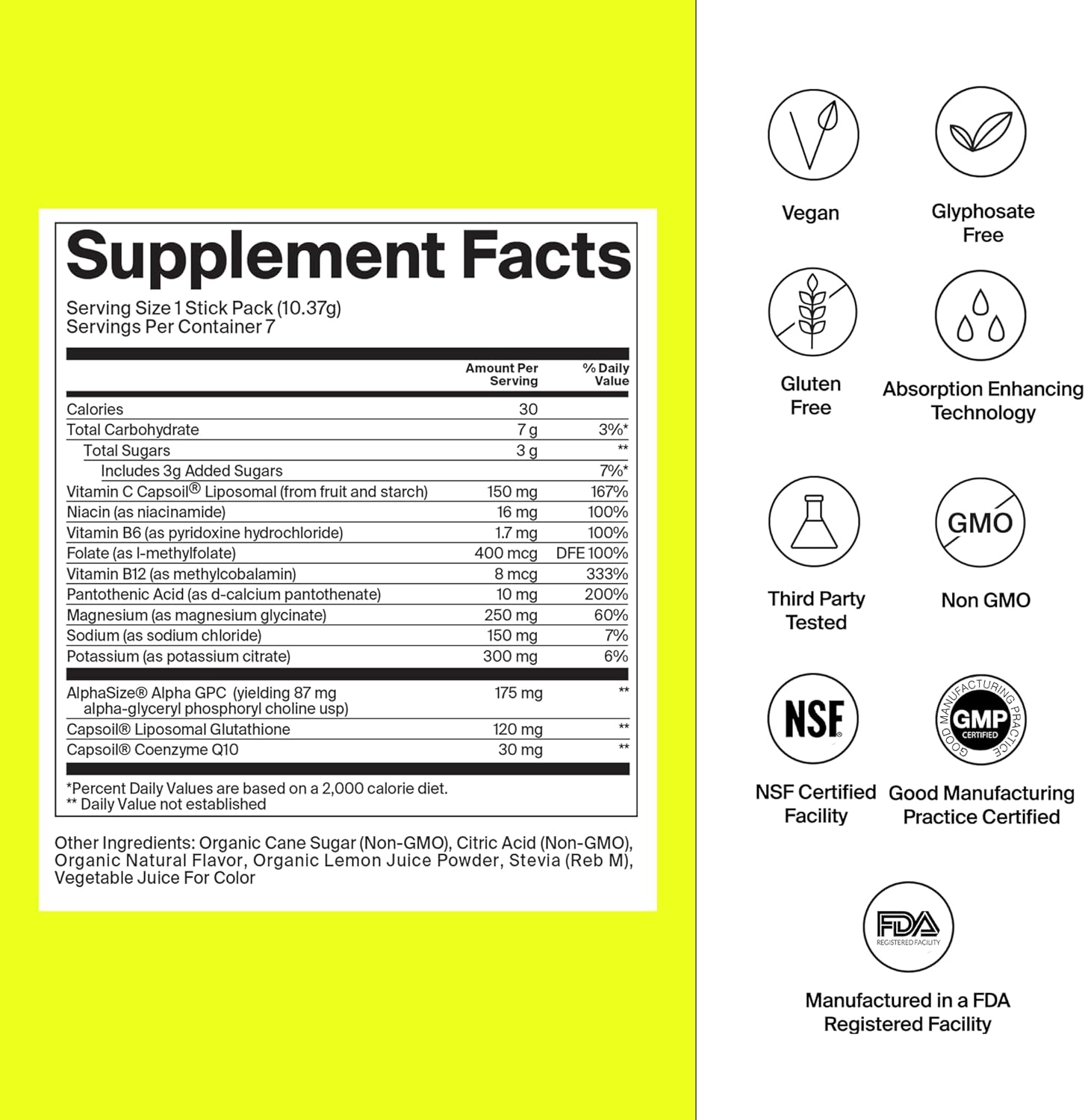 The Absorption Company Electrolyte Powder Packets - Workout Recovery & Hydration Drink Mix with Liposomal Glutathione, Vitamin C & Methylated B Vitamins - Mango Lemonade (28 Sticks)