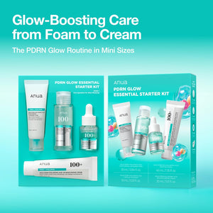 Anua Salmon DNA PDRN Glow Essential Starter Kit, Hyaluronic Acid Skincare Set, Glass Skin Routine with Firming & Hydrating Cleanser, Toner, Serum & Cream, Mini Travel Essentials, Korean Skincare Gift
