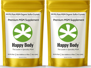 Organic Sulfur Crystals | 99.9% Pure MSM | Joints, Hair & Skin | 1 Pack | Organic Sulfur Crystals | 99.9% Pure MSM | Joints, Recovery, Hair, Skin & Much More | 100% Additive-Free | By Happy Body™
