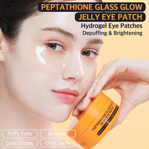 Re.SPN Glass Glow Jelly Under Eye Masks - 60ct Vegan Korean Depuffing Hydrogel Pads for Dark Circles, Puffiness, Fine Lines & Eye Bags - Infused with Peptide Complex, Niacinamide & Botanicals, Cooling