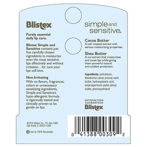 Blistex Simple & Sensitive Lip Moisturizer 0.15 oz (Pack of 4)