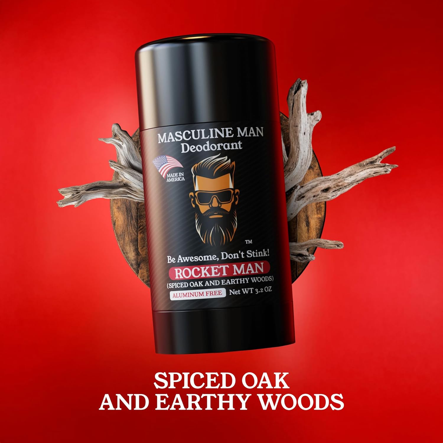 Deodorant for Men - Aluminum Free Mens Deodorant - Natural Deodorants - Sweat Protection for Underarm, No Stain Stick Deodorants, Made in USA, 3.2oz (Pack of 2, Rocket Man)