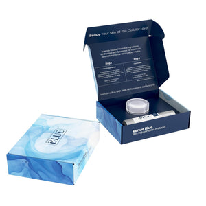 Renue Blue Skin Rejuvenation Protocol - Liposomal Face Serum & Methylene Blue Face Cream Anti-Aging Skincare Set