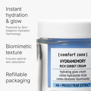 [ comfort zone ] Hydramemory Rich Sorbet Cream | Hydrating Glow Cream For Long-Lasting Moisturized, Firm, And Radiant Skin | All Day Softness