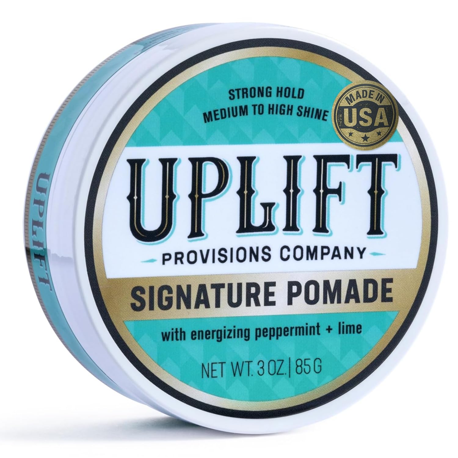 Uplift Signature Pomade - Hair Pomade 3 oz, Strong Hold High Shine | Water-Based Easy Washout, Adds Definition, Controls Flyaways