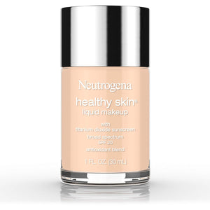 Neutrogena Healthy Skin Liquid Makeup Foundation, Broad Spectrum SPF 20 Sunscreen, Lightweight & Flawless Coverage Foundation with Antioxidant Vitamin E & Feverfew, Natural Tan, 1 fl. oz