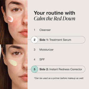 INNBEAUTY Project Calm The Red Down Dual Chamber Serum for Redness, Soothing & Skin Barrier Support, 1.7 OZ (50ml)