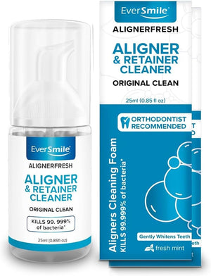 EverSmile AlignerFresh Enamel Guard Fluoride Foam – Aligner & Retainer Cleaner/Whitener with Enamel Protection – Strengthens, Protects & Whitens Teeth, Eliminates Bacteria – Fresh Mint, 1 Pack (50ml)