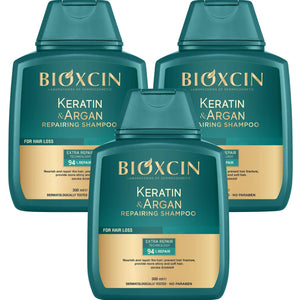 Keratin Shampoo and Argan Oil Shampoo Bond Repair Anti-Hair Loss and Growth Care Sulfate Free Biotin Hair Care Strengthening and Nourishing Formula for Dry, Damaged, Gray or Dyed Hair 300 ml x 3