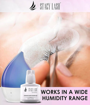 Sensitive Eyelash Extension Glue Stacy Lash 0.34fl.oz/10ml / 5-6 Sec Drying time/Retention – 4-5 Weeks/Professional Use Black Adhesive