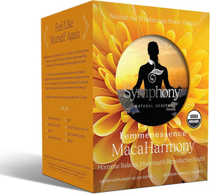 Femmenessence® MacaHarmony® – Clinically Studied Hormone Balance Support for Menstrual Health, PMS Relief, Mood, Skin & Fertility, 240 Natural Organic Vegan Capsules (120 Day Supply)
