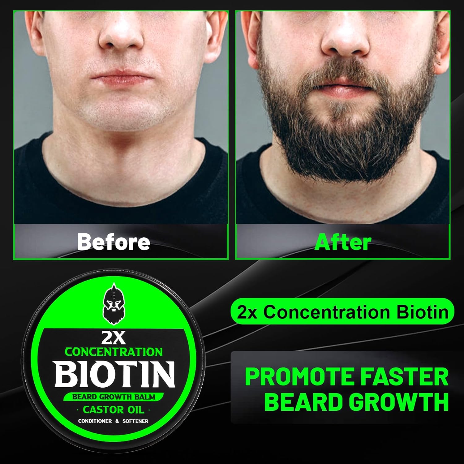 First Melody Beard Balm, 2X Thickening Biotin, with Castor Oil and Argan & Jojoba Oils, Promotes Beard Growth, Styles, Strengthens & Softens Beards & Mustaches, 2 Ounce, Vanilla, Cedar, Orange