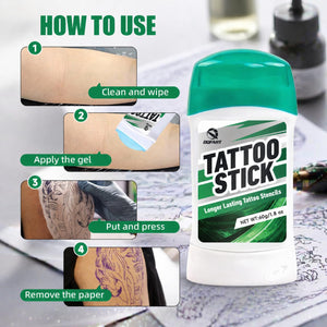 Tattoo Stencil Transfer Gel Stick, 3 Pack No-Mess Stencil Primer | 3 pack tattoo stencil transfer gel sticks, no-mess format, clear pattern placement, studio and practice setup