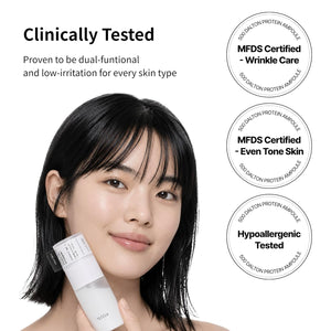 500 Dalton Protein Ampoule with 32 Collagen Peptide Complex, Korean Anti-Aging Firming Serum, Hypoallergenic Niacinamide Ampoule for Fine Lines, Loss of Elasticity & Uneven Tone, 1.01 fl.oz.