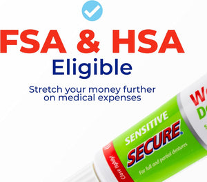 Secure Sensitive Denture Adhesive Cream, Zinc Free Glue, 1.4 oz, 4 Pack | Aloe Vera & Myrrh to Nourish Your Gums - Uppers, Lowers & Partials - Waterproof & Zinc Free - Less Adhesive, More Hold