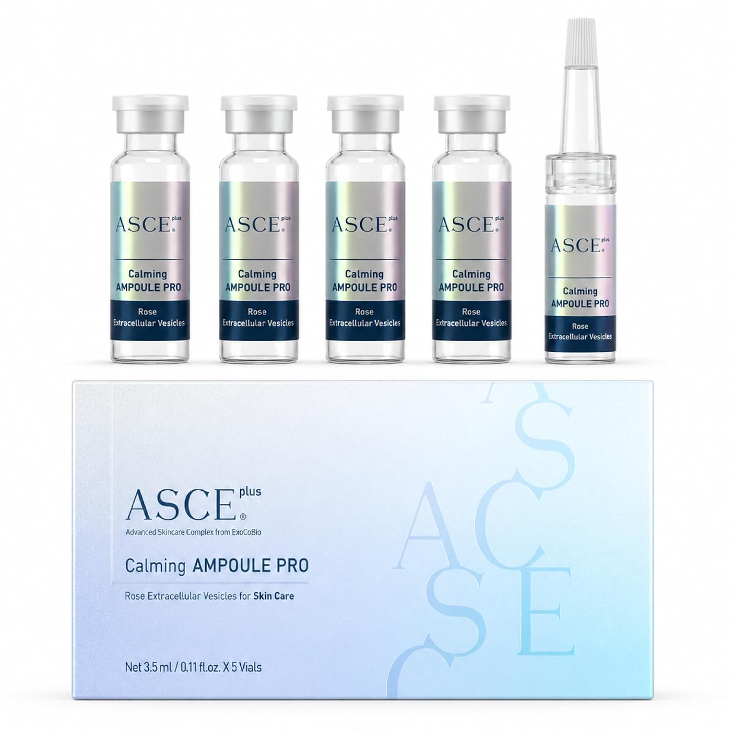 ASCE+ Exosome Ampoule Pro – 5 Weeks Intensive Skin rejuvenating care with 70,000ppm Ultra-High Concentration Rose Exosome, Hydrating & Skin Glow, Boosts Collagen, Wrinkle & Pigmentation Care