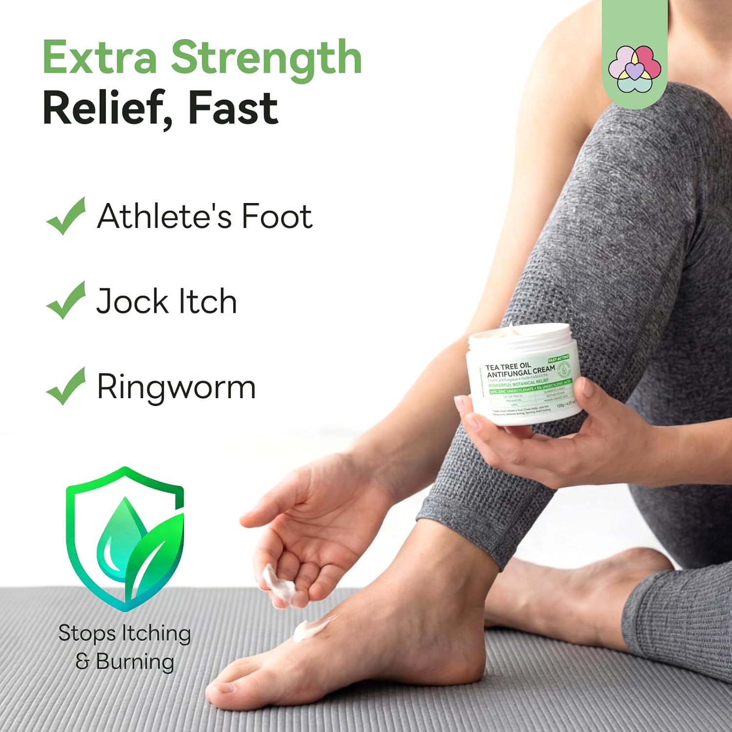 SAVILAND Antifungal Cream FSA-HSA Max Strength: 25% Undecylenic Acid Anti Fungal Cream for Skin Athletes Foot Jock Itch Ringworm Foot Fungus Treatment Comfort with Tea Tree & Oregano Oil 4.23 oz