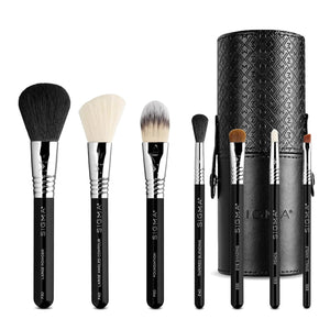 SIGMA Beauty Most Wanted Makeup Brush Set – Set of 5 Favorite Makeup Brushes for Foundation, Highlighter, Eyeshadow, Pencil Liner, and Blending (5 pcs)
