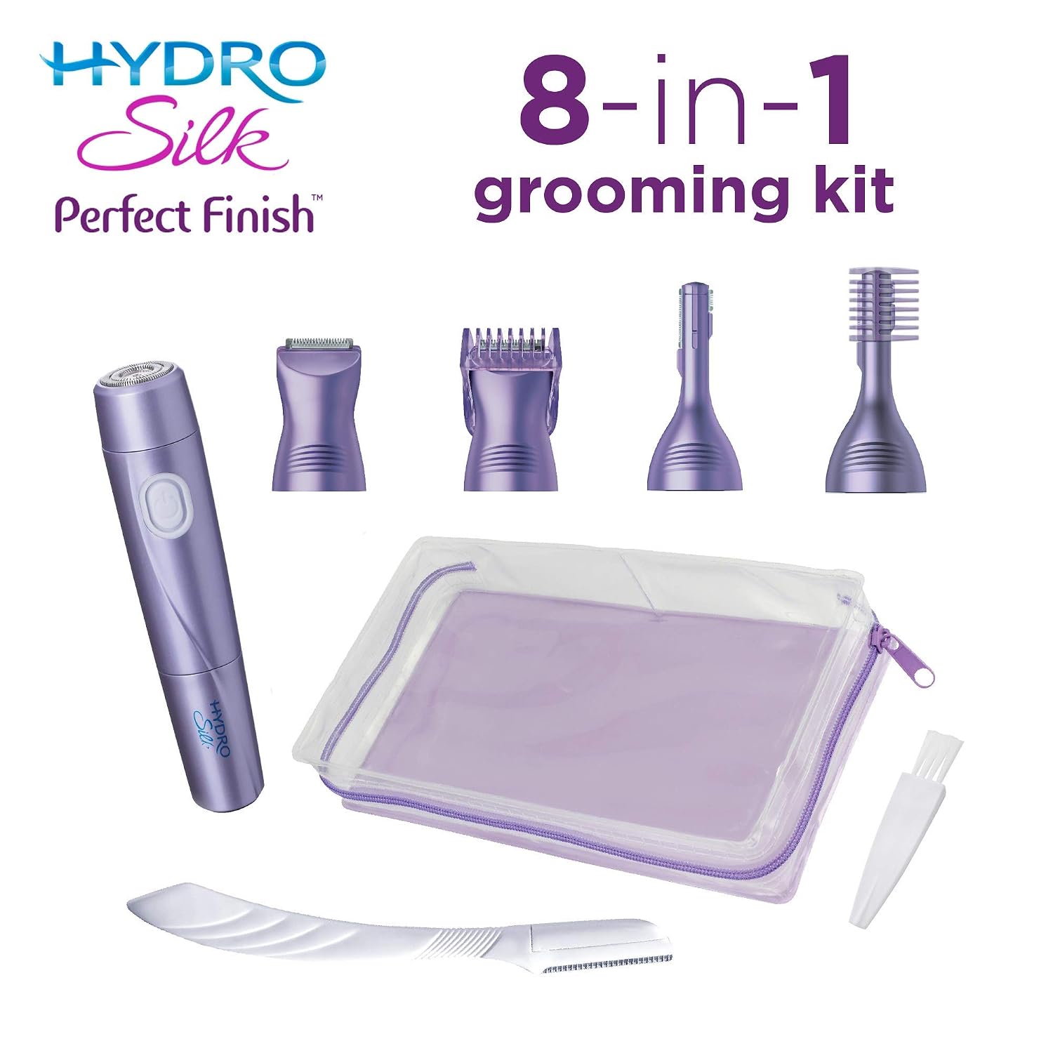 Schick Hydro Silk Perfect Finish Trimmer, 8-in-1 Grooming Kit for Women
