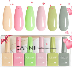 CANNI 6Pcs 9ml Hema-Free Nail Dehydrator Primer, Base Coat Reinforce Diamond Gel Top Coat and Matte Top Coat Gel Nail Polish Set, Soak Off LED Nail Gel Polish Set Nail Art Starter Manicure Salon