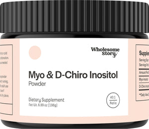 Wholesome Story Myo-Inositol & D-Chiro Inositol Supplement for Women | Fertility Supplements for Hormonal Balance & Ovarian Health Support | Myoinositol | Ideal 40:1 Ratio | 30 Servings