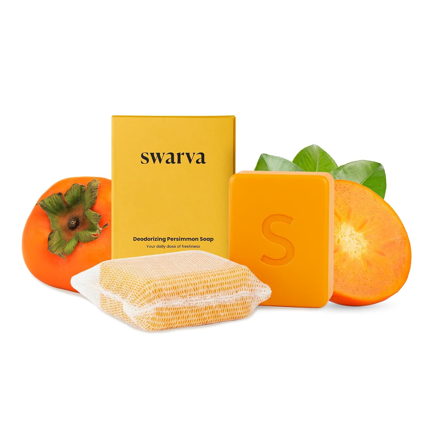 Japanese Persimmon Cleanser Bar 2 Pack Bundle for Body Odor, Persimmon Solution for Old People Smell - Natural Ingredient Body Bars, Organic Formula, Japanese Skin Care, Cleansing Hygiene 1 oz