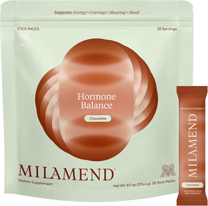 milamend Hormone Balance for Women 40:1 Myo-Inositol D-Chiro Inositol Supplement + CoQ10, ALA, & Amino Acids – Fertility, Ovarian & Cycle Support – Mixed Berry Powder – 28 Count Sticks