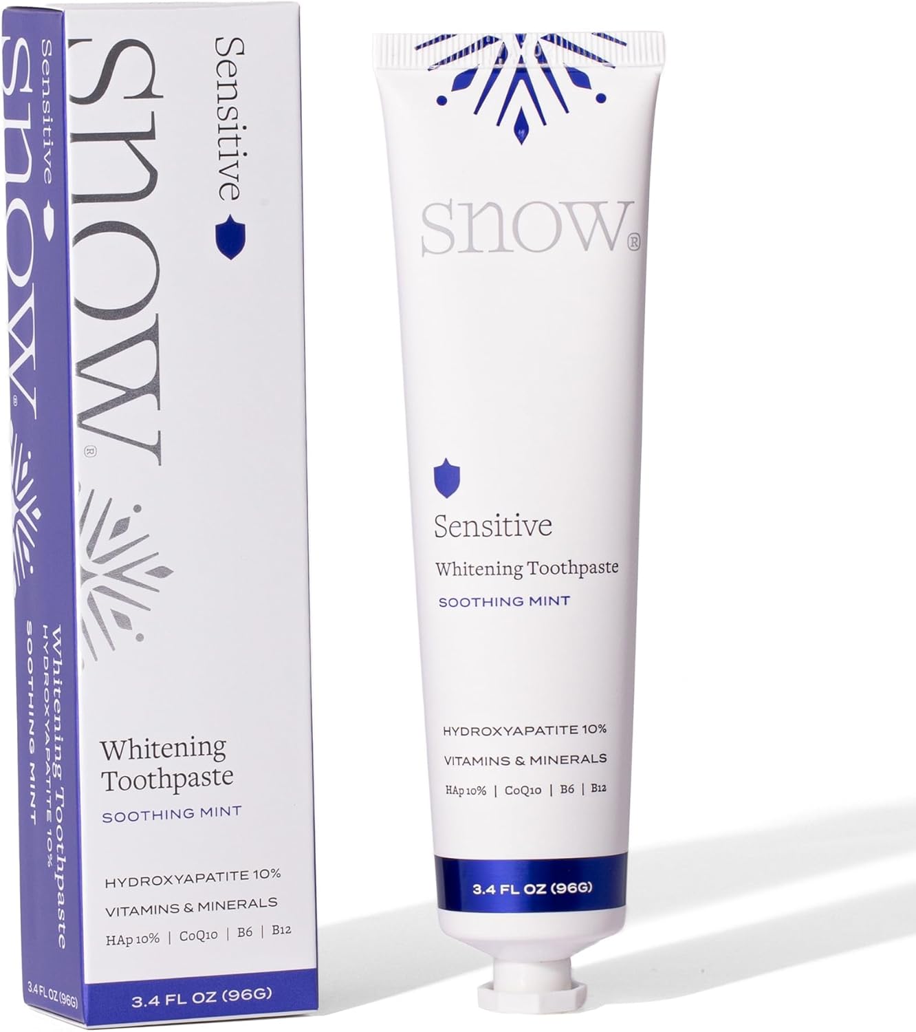 SNOW Advanced Vitamin Infused Whitening Toothpaste - Oral Care Whitening Paste - Advanced Toothpaste with Hydroxyapatite & CoQ10 - Advanced Morning Formula, Refreshing Mint