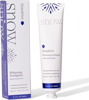 SNOW Advanced Vitamin Infused Whitening Toothpaste - Oral Care Whitening Paste - Advanced Toothpaste with Hydroxyapatite & CoQ10 - Advanced Morning Formula, Refreshing Mint