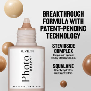Revlon PhotoReady Lift + Fill Skin Tint, Multi-Use Glow Enhancer, Base & Highlighter for Glowing Skin, Sheer Coverage, 160, 1 fl oz