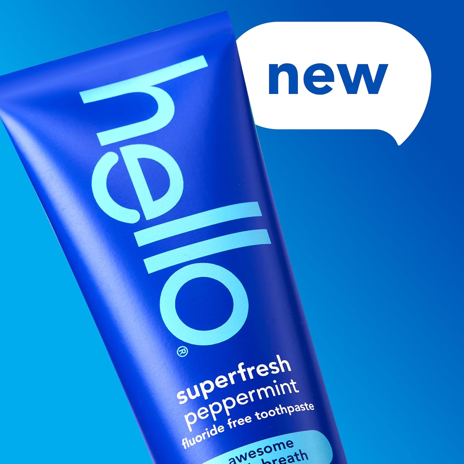 Hello Superfresh Natural Peppermint Fluoride Free Toothpaste for Bad Breath, 5 Oz, Minty Bad Breath Toothpaste, SLS Free, Vegan, Helps Whiten Teeth by Removing Surface Stains (Pack of 3)