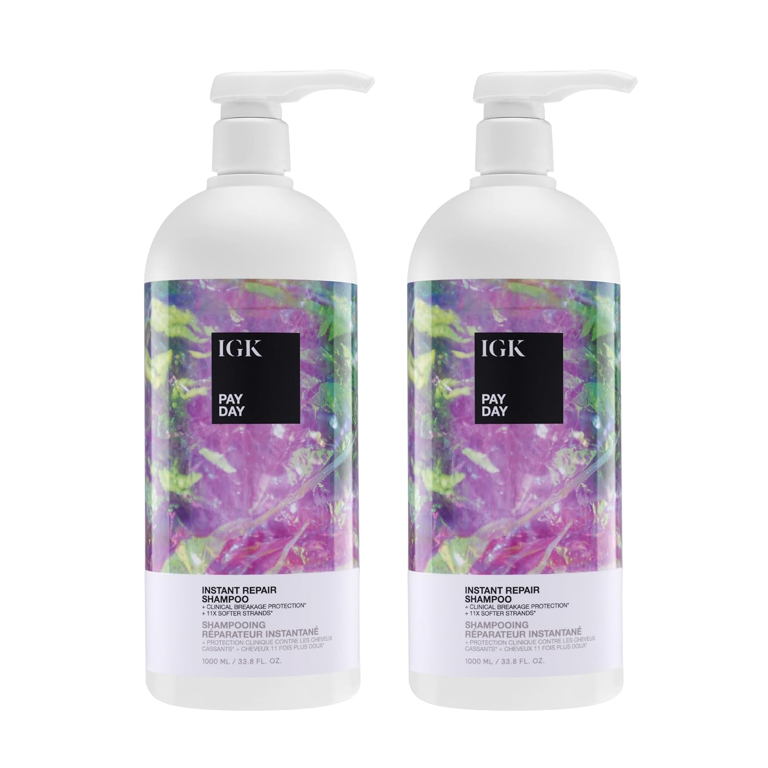 IGK Pay Day Shampoo Liter – Moisturizing Shampoo for Dry, Damaged, or Chemically Treated Hair