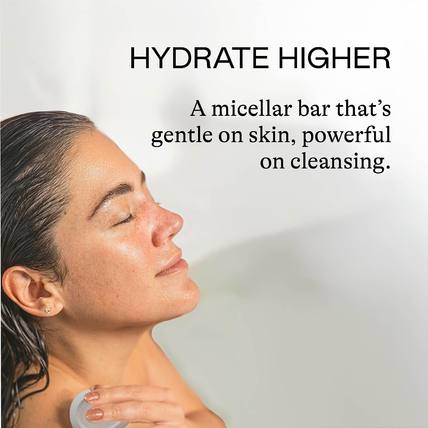 Doc & Glo Hydrate Higher Soap-Free Micellar Bar, Gentle Cleanser for Face, Hands & Body, Makeup Removing Cleansing Bar for Sensitive Skin, pH-Friendly, Witch Hazel, Goji Berry & Dragon Fruit