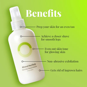 O.R.G Skincare Mineral Peel Body Exfoliator - K-Beauty Body Peel for Smooth, Glowing Skin - Gentle Non-Abrasive Exfoliating Formula for Sensitive Skin, Natural & Cruelty-Free, 6 ounces