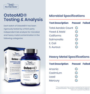 1MD Nutrition OsteoMD for Comprehensive Support - Supplement for Women and Men - Promote Density w/Vitamin D - Hydroxyapatite w/Vitamin D3 & K2-90 Capsules