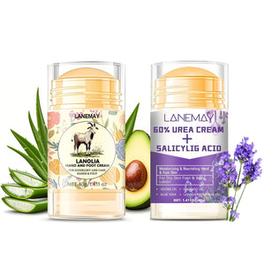 2Pcs Urea Cream 60% for Feet & Dry Cracked Skin, Cracked Heel Repair Stick Maximum Strength Moisturizing Foot & Hand Balm (Lavender)