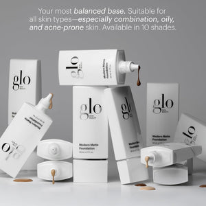 Glo Skin Beauty Modern Matte Foundation, Oil-Free, 1N, 30 mL | Full coverage matte foundation, salicylic acid + niacinamide, non-comedogenic, buildable, oily and acne-prone skin