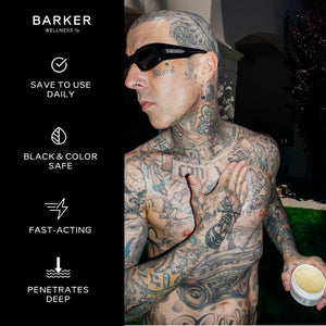 Barker Wellness Tattoo Butter for New & Old Ink – Natural Aftercare Balm with Shea Butter, Turmeric & Lavender – Vegan & Cruelty-Free Tattoo Moisturizer for Vibrant, Healthy Skin – 4oz.