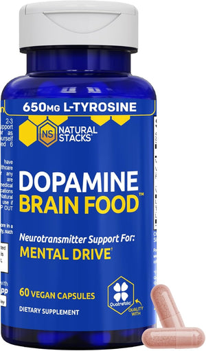 GABA Brain Food - GABA Supplement with L-Citrulline & Grape Seed Extract - Supports Calm & Relaxation - Nighttime Sleep Aid - Supports Production of Gamma Aminobutyric Acid - 120 L-Citrulline Capsules