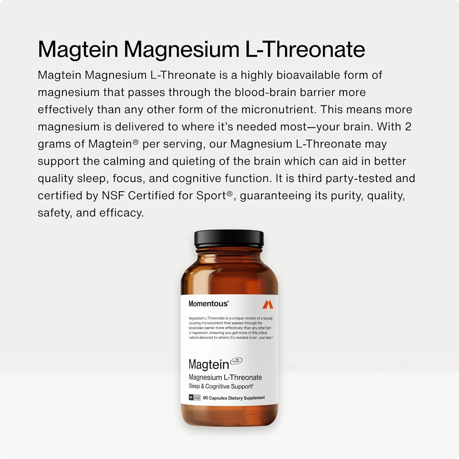Momentous Magtein Magnesium L-Threonate 145mg, Tongkat Ali for Men and Women Supplement for Health & Wellness, Hormone, Energy & Mood Support - Root Extract Powder, Cognitive Function & Rest Support