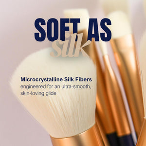 BERRY GOODS 12-Piece Makeup Brush Set with Microcrystalline Silk Fibers – Ultra-Soft, Vegan & Cruelty-Free Face & Eye Brushes with Travel Case (BERRY Blue)